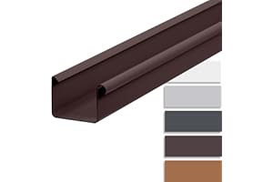 INEFA 200cm Gouttière Carrée 68mm Marron Foncé PVC, Accessoires Gouttières Montage Facile