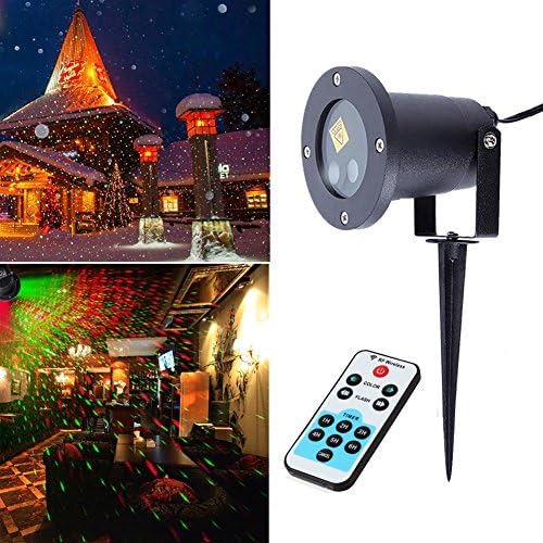Christmas Projector Light, Magical Moving Projector LED Lights Show Festival Landscape Decor Lamp for Home Garden and Indoor Holiday Entertainment, Parties (Red & Green Star)