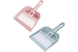 DGOSPSTIME Mini Pelle à Poussière et Brosse,Ensemble de Brosses à Poussière Mini Pelle et Balayette en Plastique,Petit Outil de Nettoyage de Bureau de Balai,2 Pcs pour Enfants Adultes Cuisine Domestique