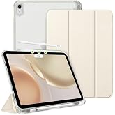 UnDePlus iPad Air 5. Nesil 10.9 ile uyumlu Kılıf Flip Cover Kalem B&ouml;lmeli PC Case-10.Nesil DEĞİL-A2588 A2589 A2591 Gold