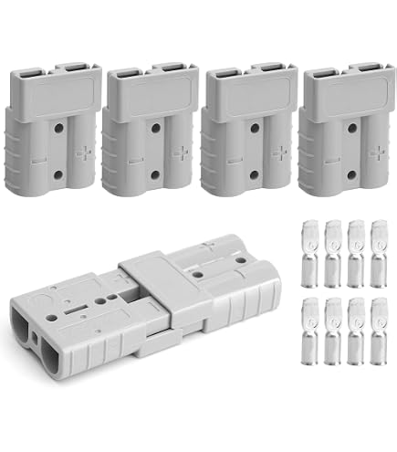 mizikuu 2 Stück Batterieanschluss Stecker, 50A 600V Kabel Ladestecker mit 10AWG 50cm O-Ring-Batterieanschlusskabel Anderson Gabelstapler Ladegerät Anschluss Wasserdichter Steckerkabel für Wohnmobil