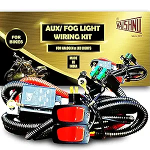 VAISHNU FOG LIGHT WIRING HARNESS KIT FOR UPTO 4 AUX/FOG LIGHTS FOR BIKES VERSION 2 | COMPATIBLE WITH UPTO 4 FOG/AUX LIGHTS |100% MADE IN INDIA | 1 YEAR WARRANTY