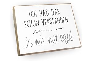 wood and color - Kühlschrankmagnet mit Spruch | Handmade aus Buchenholz als tolle Geschenkidee (Ich hab das Schon verstanden. is Mir nur egal), 6,5 x 5 cm