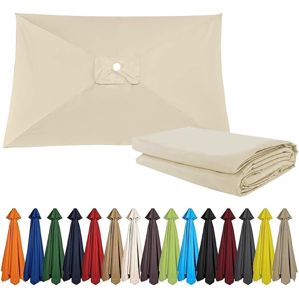 Ricambio Ombrellone Da Giardino 3 M - Telo Per 8 Stecche, Universale, Color Tortora, Protezione UV