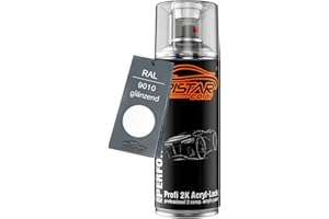 TRISTARcolor RAL 9010 Reinweiss lucido 2K acrilico bomboletta spray bomboletta a spruzzo vernice spray vernice a spruzzo 400 ml ad asciugatura rapida