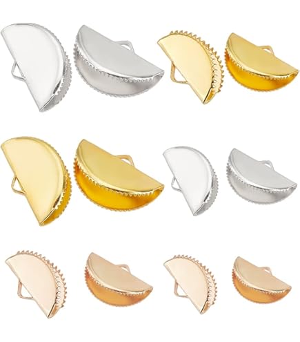 QUARKZMAN 5pcs Extrémités De Sertissage De Cordon Ruban, 25mm/0.98inch