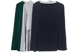 Smallshow Women's Long Sleeve Breastfeeding Top Maternity Nursing T-Shirt Pregnancy Clothes