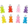 Resin Gummy Bear Pendant, BENBO 40Pcs 8 Colors Cartoon Bear Keychain Pendants Necklace Bear Candy Charm for DIY Jewelry Making Crafting