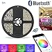 Produktbild ABelle Bluetooth LED Streifen Wasserdicht RGB 5M / 16.4ft 5050 SMD LED Lichtleiste iOS Android Fernsteuerung 16 Millionen Farben Einstellbar Smartphone App Scannen für Zuhause Wohnzimmer Küche Bar Licht Dekoration