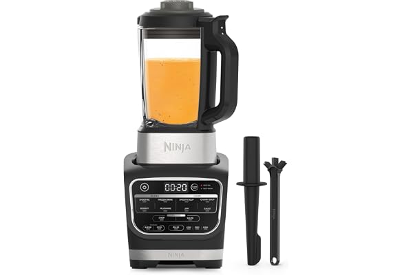 Ninja Foodi Blender Chauffant, 1000W, Capacité 1,7L, 10 Programmes Automatiques, Soupe, Velouté, Compote, Confiture, Smoothie, Brosse et Programme de Nettoyage, Noir HB150EU