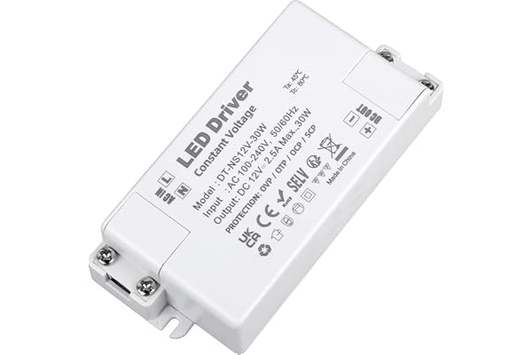 VARICART Alimentateur LED 12V 30W, Transformateur AC 110/220V à DC 12V 2.5A, Convertisseur à Tension Constante, Transformateur Basse Tension, Pour Éclairage et Bande LED