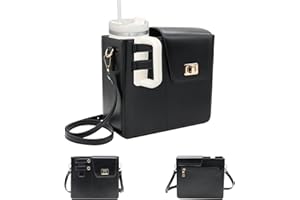 Amlope Bolso Bandolera para Copa Stanley Bolso para Stanley Cup Botella de Agua Bolsa de Transporte con Compartimento y Bandolera Ajustable Stanley Cup Accesorios para Yoga, Viajes, Compras(Negro)