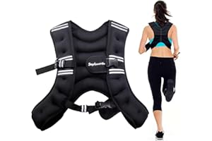 Stepfowarder Weighted Vest, 3kg/5kg Weight Vest with Reflective Stripe for Training Workout, Running, Fitness, Jogging, Cardio, Walking
