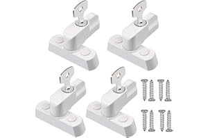 Neoteck Sash Jammer Sash Jammer White Strong Zinc Cast Alloy Extra Security Locks Sash Blocker Jammer for Various UPVC/PVC Doors and Windows and Home Security (White, 4 pcs)