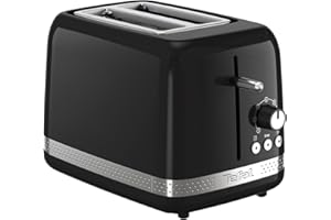 Tefal Black Collection 2-Slot Toaster, 7 Browning Levels, Defrost-Stop-Reheat Functions, Removable Crumb Tray, High-lift, Self-Centring Racks, 1430W, TT3028G0, Glossy Black
