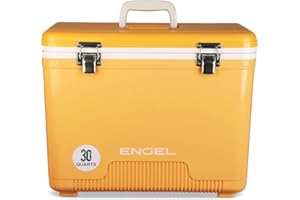 ENGEL Cooler Box 28.4 L - Leak-Proof, Air Tight, Drybox Cooler for Camping, Fishing, Hiking,Picnic - Mini Ice Boxes Large Enough for 30 Cans, 48.3 x 31.7 x 36.8 CM Small Cool Box for Drinks and Food