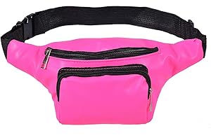 BEST FANCY DRESS One BFD Fanny Pack Waist Pack Bumbag Bum Bag Running Belt for Ladies Men Kids Festival Causal Holiday Wipe Clean Adjustable Strap (Neon Pink Bumbag)