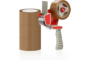 EPISENT Heavy Duty Packaging Tape Gun Dispenser, Tape Dispenser with Ergonomic Handle & Sharp Steel Blade – Box Sealing Tape Gun for Packing, Moving, Shipping & Warehouse Use