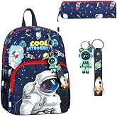 Dadacuq Erkek &Ccedil;ocuk Anaokulu &Ccedil;antası İkili Set, Astronot Baskılı, Lacivert