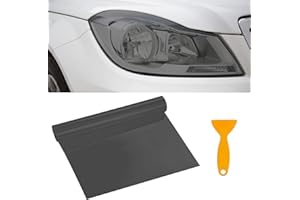 HIAHXC Tönungsfolie für Scheinwerfer & Nebelscheinwerfer 30x120cm,Wasserdicht UV-Schutz Auto Tönungsfolie,Folie Tönungsfolies Nebelscheinwerfer Selbstklebend & Rückstandslos (Hellschwarz)