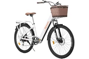 Antgooat Bicicletta elettrica Cityrun Ebike Bicicletta elettrica a pedalata assistita 26" Bicicletta da donna 36V*10Ah Bicicletta unisex