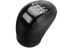 SISINKAL 6-Gang-Schaltknauf für manuelle Schaltknauf, rund, Ersatz kompatibel für Mercedes Vito W639 2003–2010 Sprinter II 906 2006–2013, schwarzes ABS