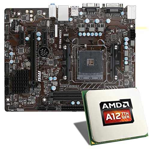 AMD A12-9800 / MSI A320M Pro-VD Mainboard Bundle | CSL PC Aufrüstkit | AMD A12-9800 APU 4x 3800 MHz, Radeon R7, GigLAN, 7.1 Sound | Aufrüstset | PC Tuning Kit