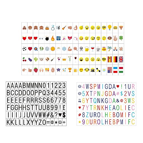 270 Buchstaben, Zahlen, Symbole und Emojis für A4 Größe Cinematic Light Box