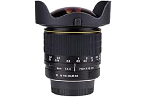 JINTU 8mm F3.0 Fisheye Grand Angle Objectif Macro Photographie pour Appareils Photo Canon EOS DSLR 2000D 4000D 5000D 60D 70D 80D 90D 50D 550D 600D 650D 700D 750D 850D 200D 400D 1000D 1100D 1300D