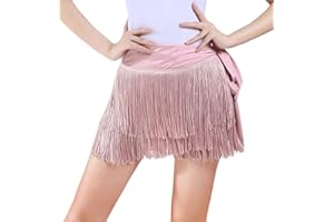 SEAUR Damen Tanzrock Latein Tango Bauchtanz Hüfttuch Fransen Rock Rumba Cha Cha Samba Ballsaal Tanzkleid