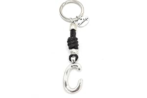 Llavero inicial C de cuero trenzado - Nanaleja - Tus Iniciales - llaveros personalizados hechos a mano - llaveros originales hombre y mujer - porta llaves de bolsillo - regalos originales casa nueva