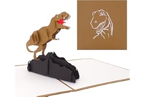 COLOGNE CARDS Kartka z dinozaurami – T-Rex – kartka urodzinowa 3D dinozaur Tyranozaur Rex jako kartka z życzeniami, kartka z życzeniami i zaproszeniem na urodziny dziecka