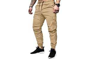 JMIERR Pantalon de Cargo Homme Sport Jogging Pantalons Multi Poches Ceinture Élastique