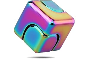 DILABNDA Infinity Fidget Cube Spinner Spielzeug für Kinder Erwachsene, Fidget Puzzle Block Figner Spinner Metall, Cooles Mini Gadget Spielzeug zum Stressabbau, Focus 2 in 1 Spinning für Jungen und Mädchen