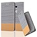 Produktbild Cadorabo Hülle für Honor 5X / Play 5X / Huawei GR5 - Hülle in HELL GRAU BRAUN – Handyhülle mit Standfunktion und Kartenfach im Stoff Design - Case Cover Schutzhülle Etui Tasche Book