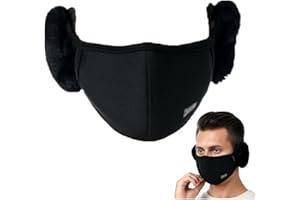 KASESSS Ohrenwärmer Damen Herren, Ohrenschützer Winter, Warme Sturmhaube, Ohrwärmer mit Plüsch Bequemer, Ohrenschützer Schutz vor Wind/Kälte, Waschbar Maske, Earmuffs für Den Winter Weggehen,Schwarz