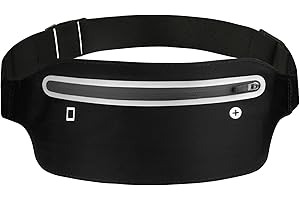 AOOSU Laufgürtel für Handy, wasserdichte Lauftasche Jogging, Sport Hüfttasche für Jogging Gürtel, Running Belt fürJoggen, Fitness, Radfahren und Outdoor-Aktivitäten (Schwarz)