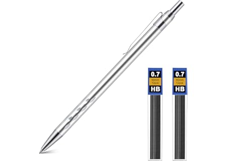 AOOSU Mekaniska pennor set, 0,7 mm metallpennor, konst blyertspennor med 2 rör HB minkonst med stift - Amazon Deal & Rabatt