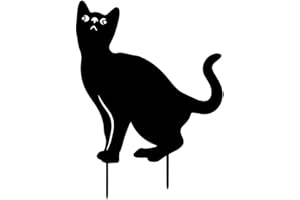POVANJER Jardin, Jardin Chat En Métal Décoration Piquets Jardin En Métal Pour Extérieur Piquets Jardin Décoratifs En Forme Chat Noir Pour Jardin, Festival, Art Cadeau