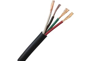Wire4u 12V 24V AUTOMOTIVE 2/3/4/5/7 CORE THINWALL RED/BLACK CAR CABLE WIRE ROUND/FLAT (Round 4 Core 0.75mm² 14Amps, 10 Metres)