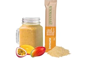 GREENORA Smoothie Bowl Fruits Lyophilisés Poudre 100% Naturel. Mangue Ananas Banane Fruit de la Passion Gingembre Séchée Déshydratée. Vegan 10x24g