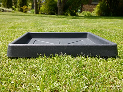 Profi-Untersetzer L46 x B46 x H5cm für Pflanzkübel L40 x B40cm, Kunststoff anthrazit - 2