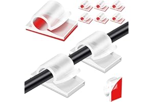 TOMARIO Kabelhalter Selbstklebend für Kabelmanagement, 40 Stück Kabelclips Kabelklemmen & Kabelorganisator am Schreibtisch für Flachkabel, Netzwerkkabel, USB Ladekabe und Audio Kabel geeignet