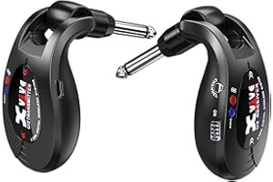 Xvive U2 Wireless Digital Transmitter/Receiver System for Guitar, Bass and Other Instruments, Rechargeable, 2.4 GHz Black