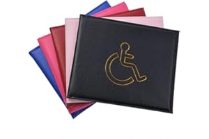 Vicloon Disabled Badge & Timer Holder, PU Leather Wallet Protector, Blue Badge Timer Holder Hologram Safe