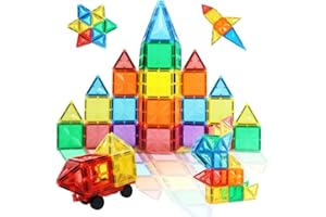 CONDIS Klocki Magnetyczne 60 Części, Magnetyczne Klocki dla dzieci Konstrukcyjne zabawki dla 3 4 5 6 7 Latka Prezent Chłopców Dziewczynek Kreatywne Zabawki Gry Przedszkola Świąteczne Prezent