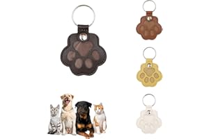 DINGYAMAOYI souvenir du chat poils, boite souvenir pour poils d'animaux de compagnie, pochette de rangement, porte-clés commémoratif en cuir en forme de patte de chien et chat (noir)