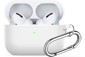 Custodia per AirPods Pro,Watruer Soft Silicone Skin Cover Custodia protettiva antiurto con portachiavi per Apple Airpods Pro 2019 (LED anteriore visibile) - Bianco