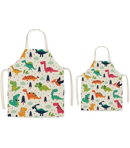 Eltern-Kind Schürzen-Set – 2-teilig, Gelb, Mit Tasche Für Kochen, Backen & Garten