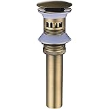 Rozin Antique Brass Finished Basin Sink Tap Push Pop Up Click Clack Waste Plug Drain Stopper with Overflow